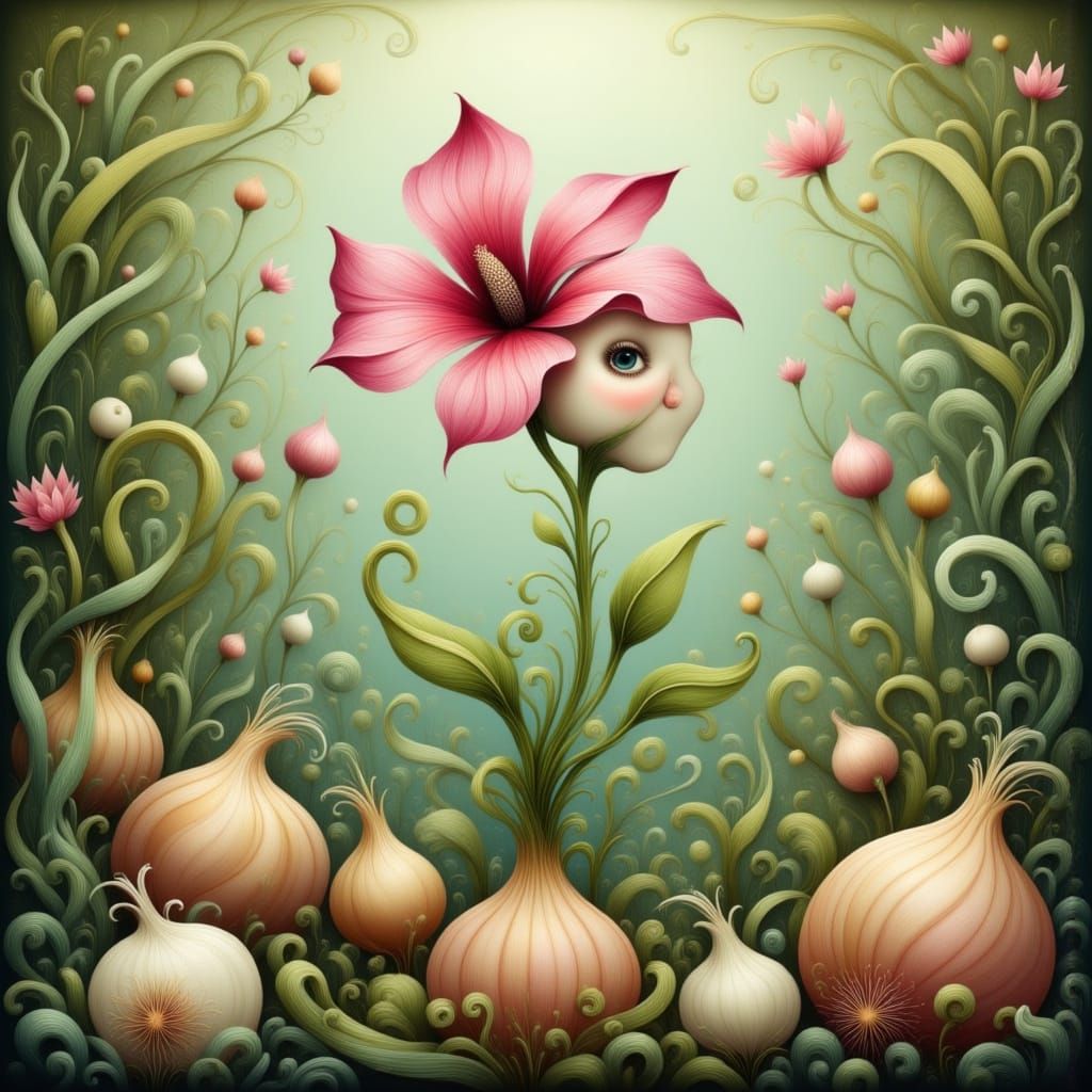 Melancholic Petunia Cries in Onion Patch