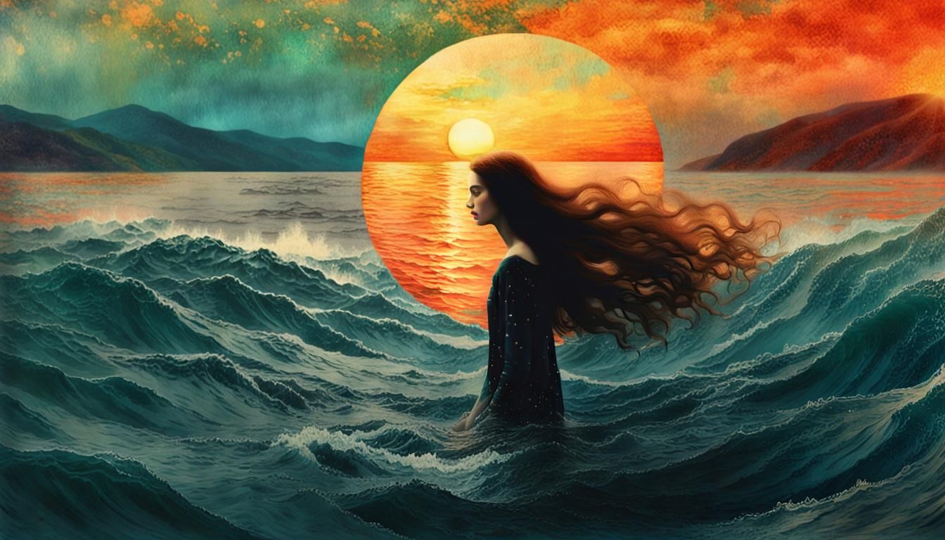 Surreal Digital Collage: Gratitude for Water