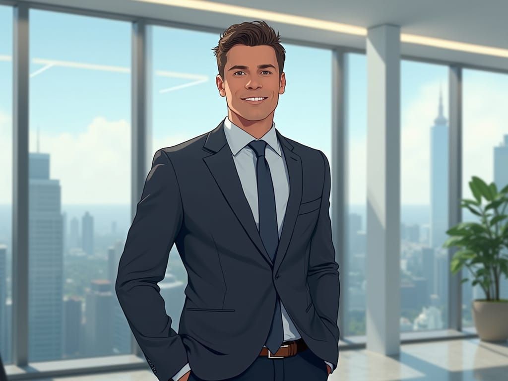 Treasury Professional in Modern Office: Digital Art