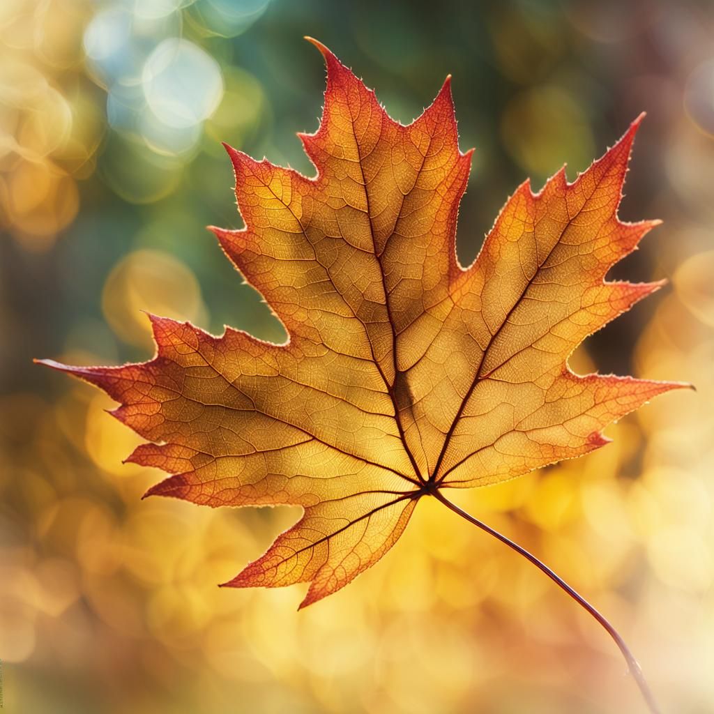 Maple Leaf Double Exposure: Forest Path Macro