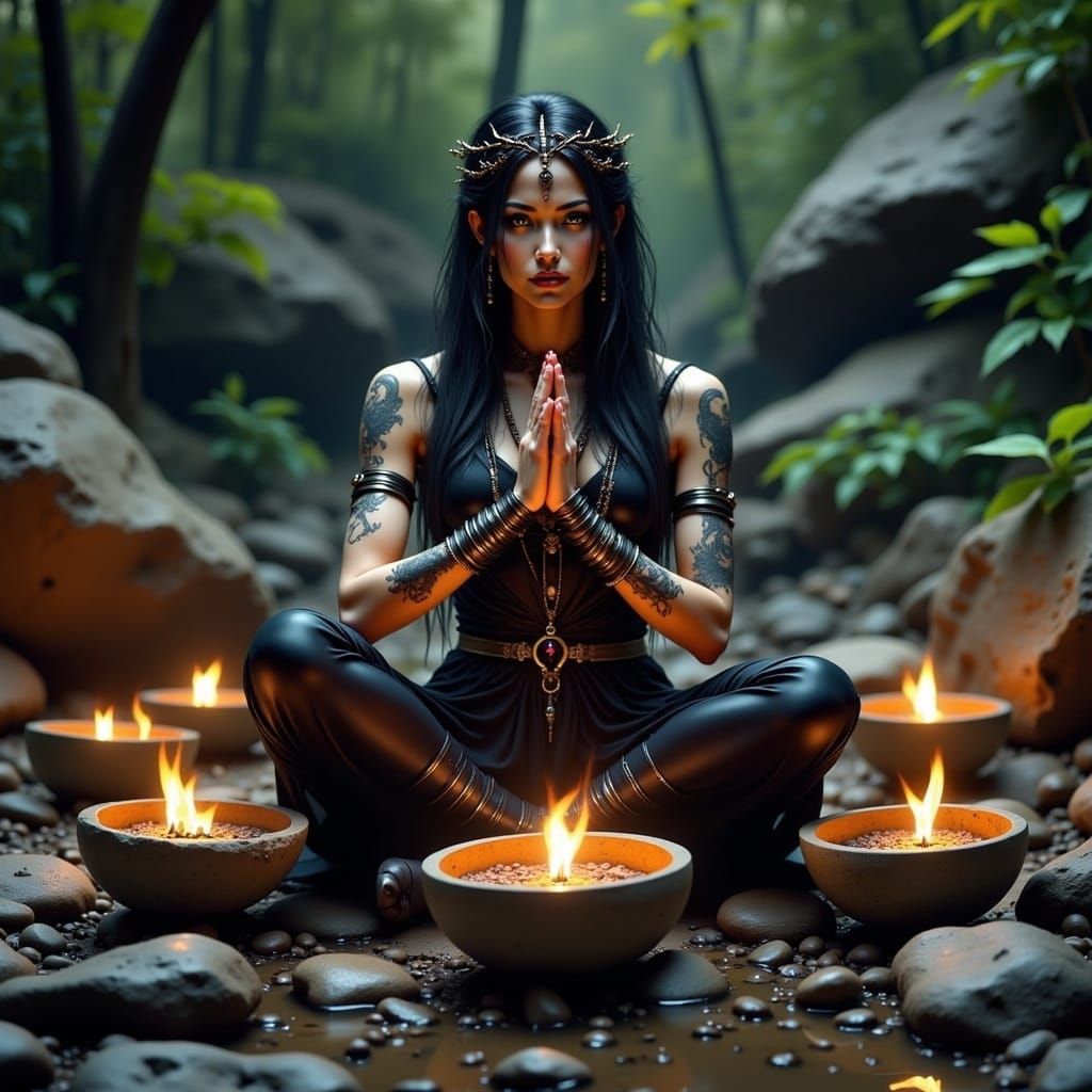 Mystical Forest Meditation by Firelight