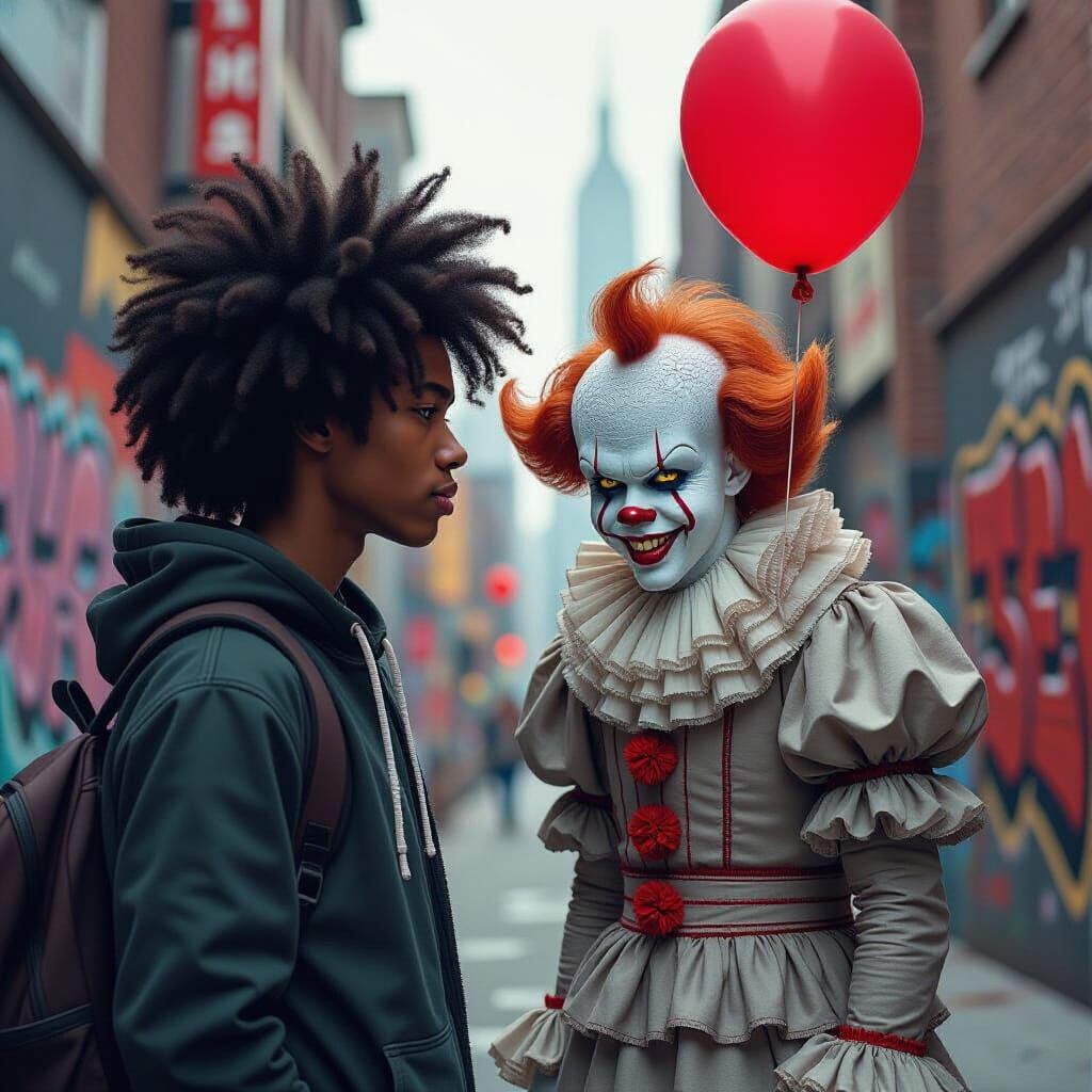 African American Student Confronts Pennywise in Urban Verse