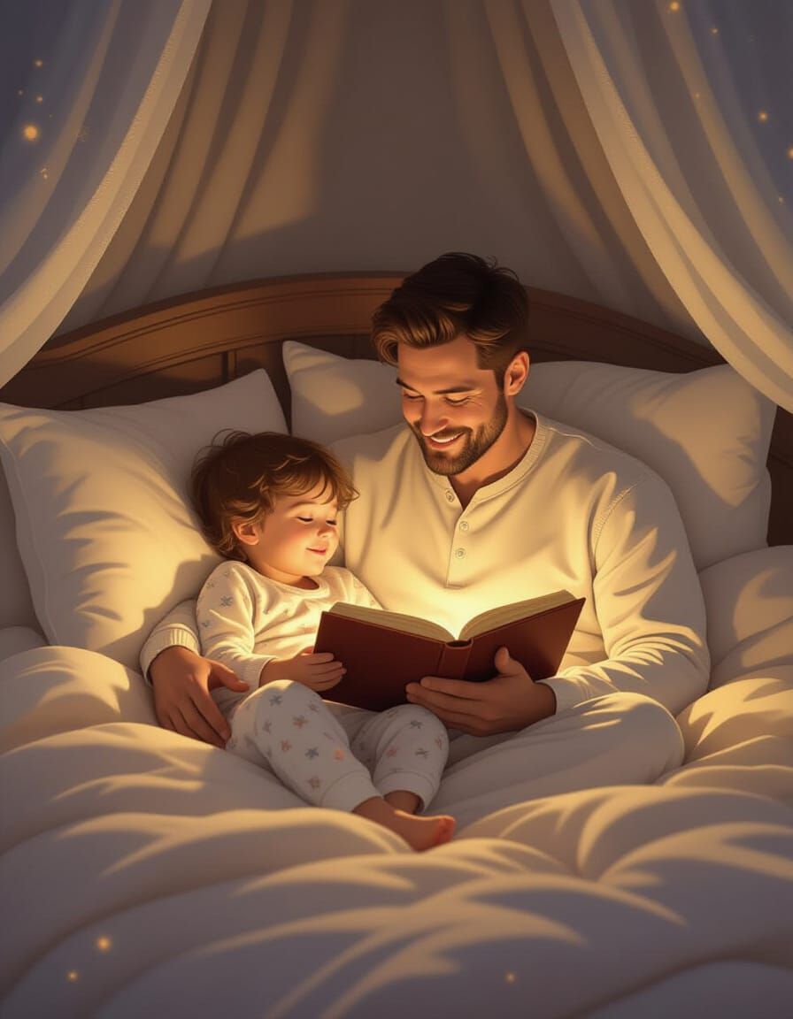 Bedtime Story in Warm, Dreamy Lighting