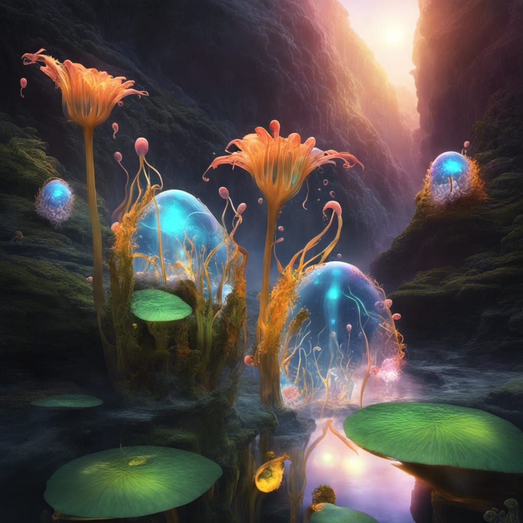 Alien Dragon Eggs in a Cubist Wonderland