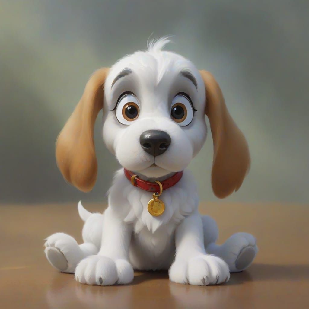 Fuzzy Puppy in Ethereal Fantasy Mist