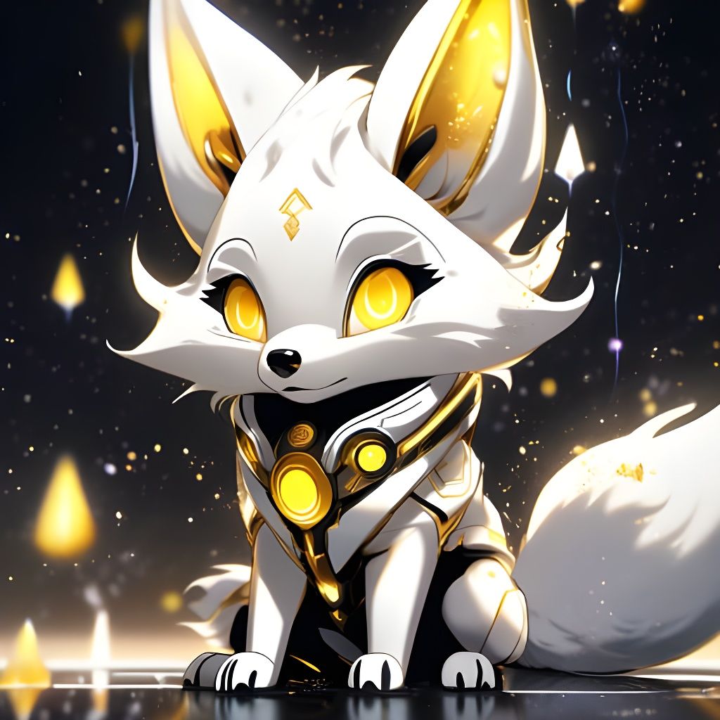 Bright Yellow Fox Generated by AI