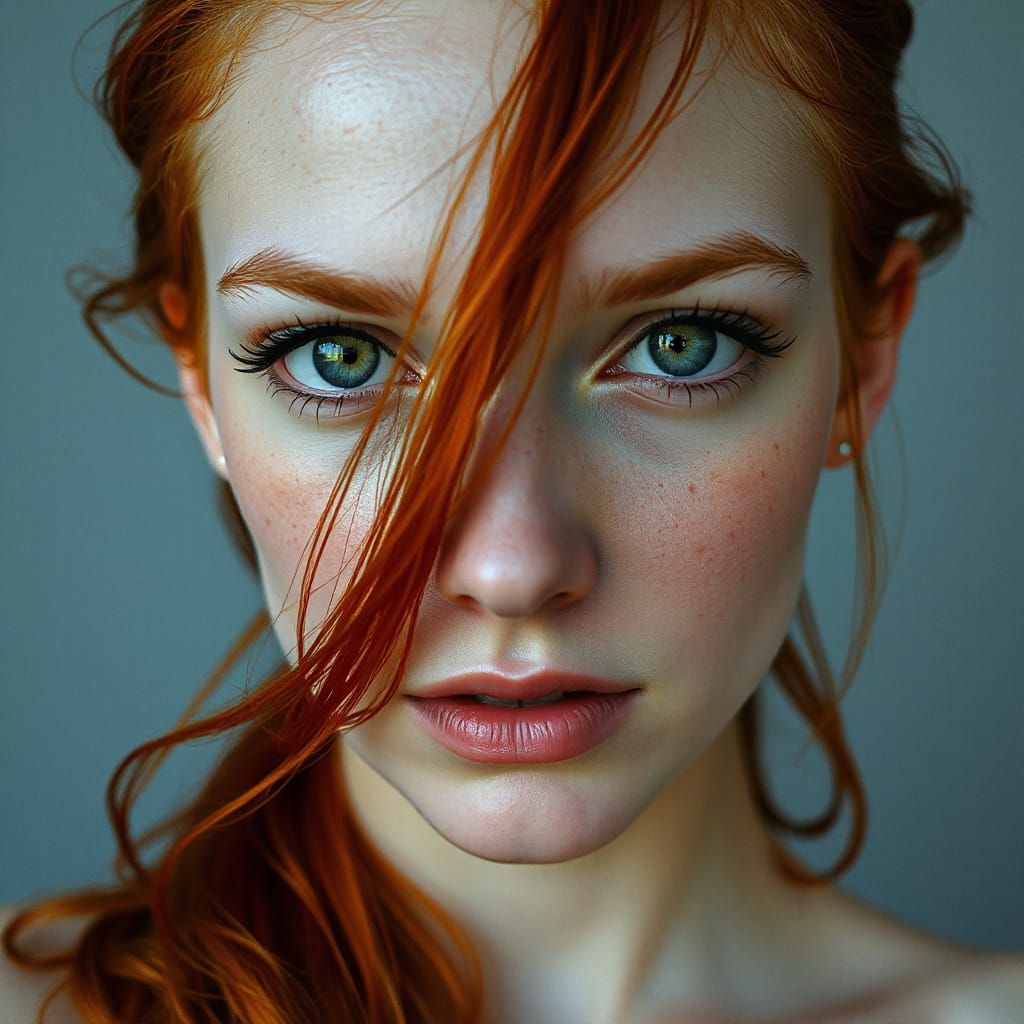 Beautiful Redheaded Woman in Intimate Moment