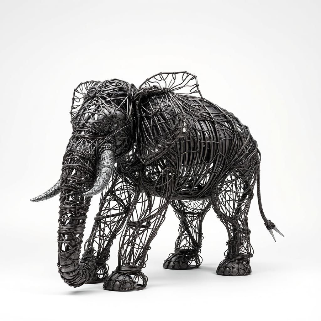 Form wires into the likeness of an elephant