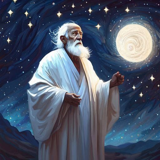 Radiant Moon and Twinkling Stars in Night Sky