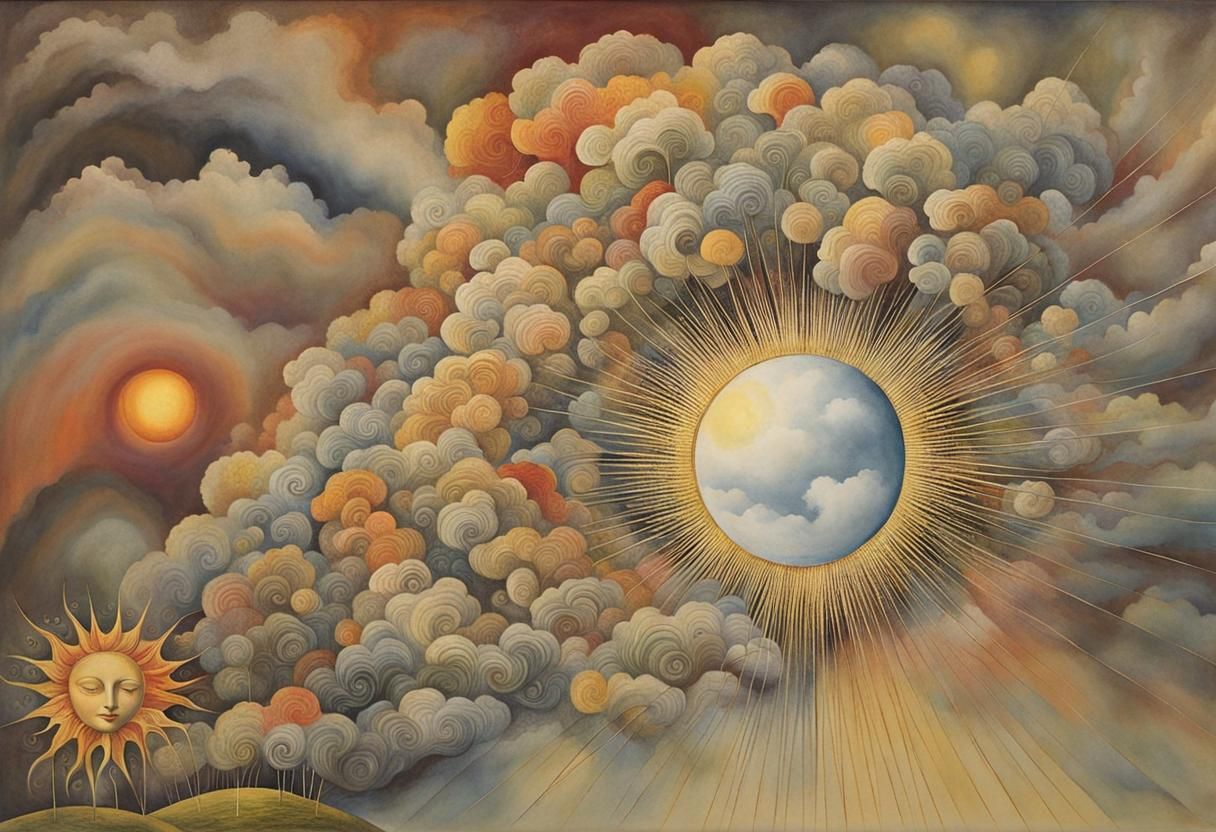 Sunlit Clouds in Surreal Alcohol Ink Style