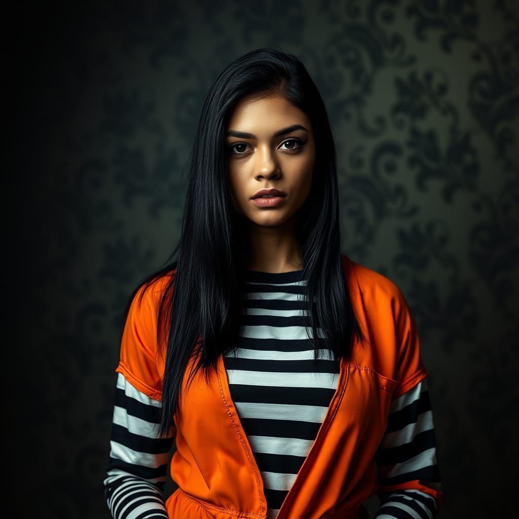 Woman in Orange Jumpsuit: Fine Art Portrait