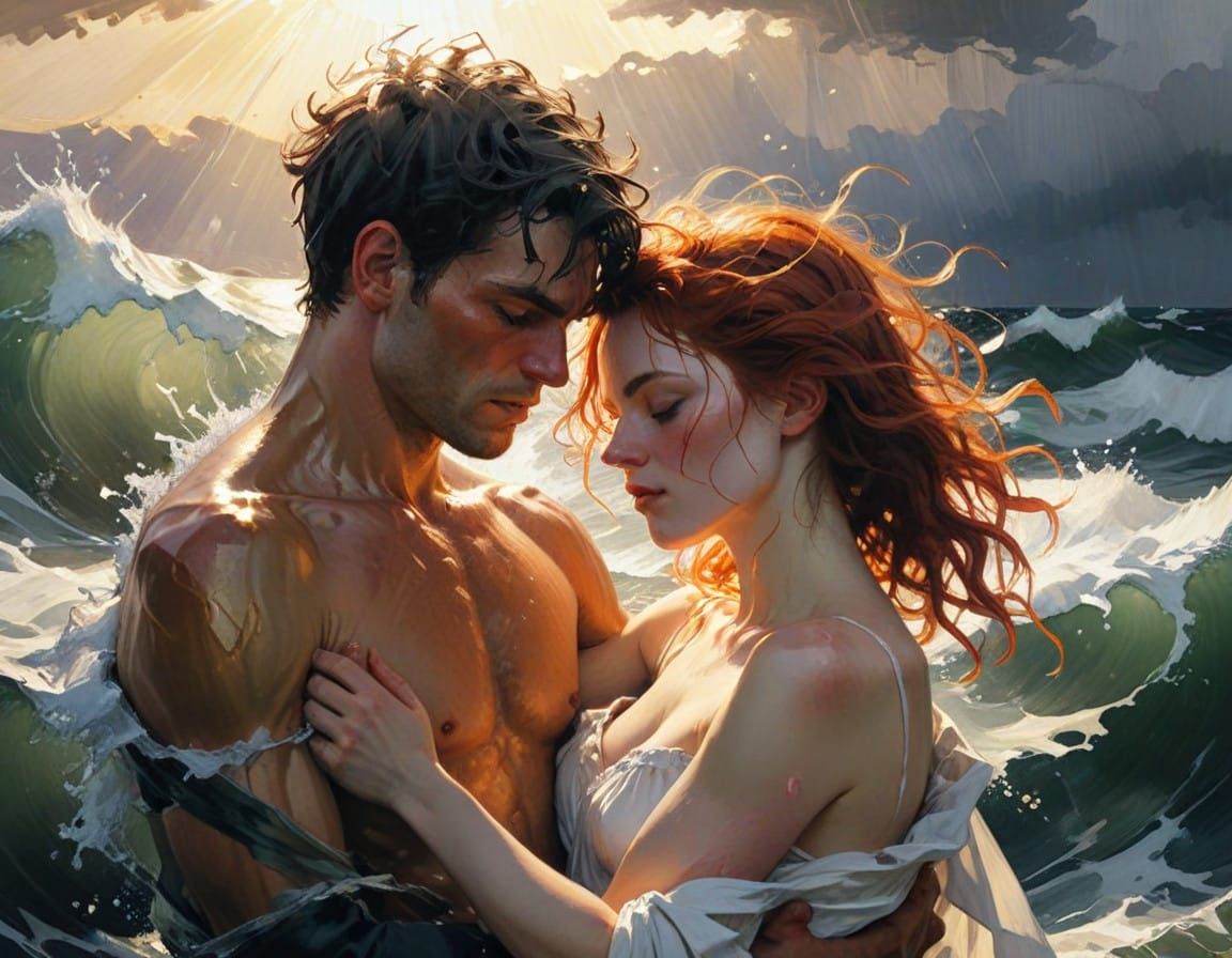 Ethereal Stormy Seascape Radiating Hope