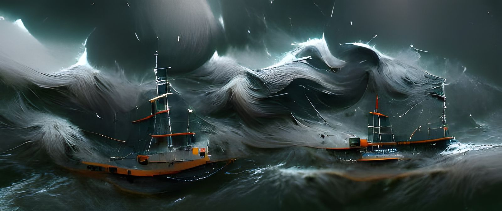 Sea Cutter in Baltic Storm: Lehmann-Inspired Art