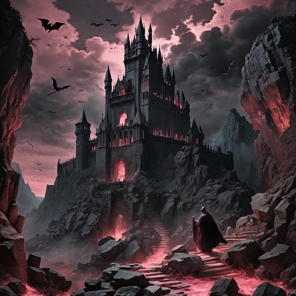 Dark Castle of Dracula with Hellfire Glow