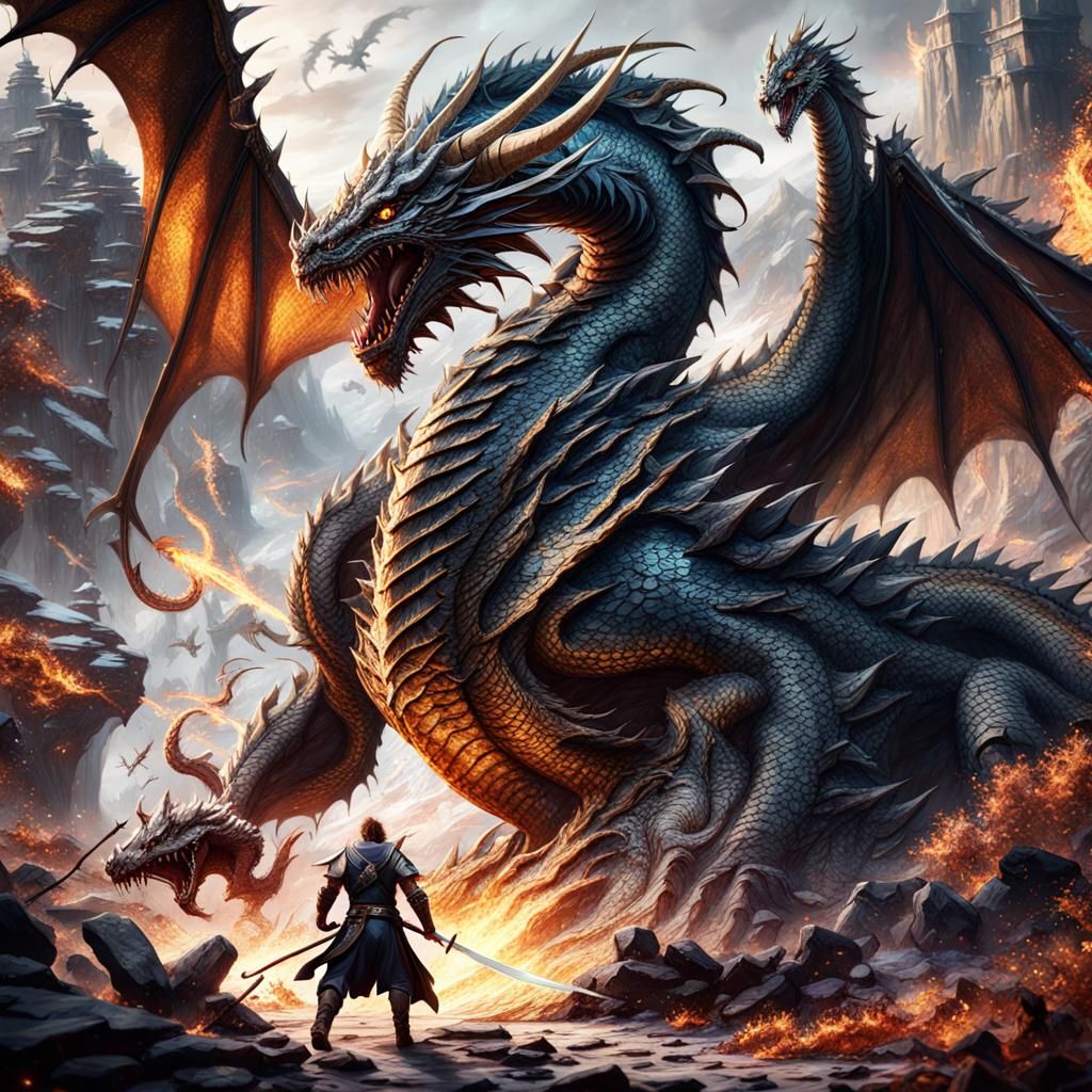 Dragon Slayer: A Detailed Fantasy Concept Art