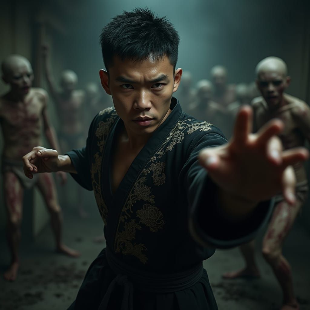 Asian Martial Artist Battles Zombies in Abandoned Apartment