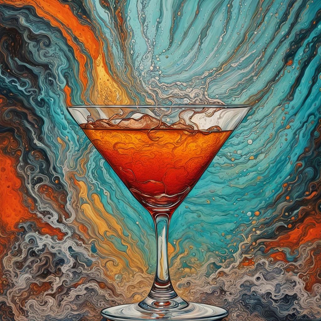 Abstract Cocktail Art: The Hair Of The Dog