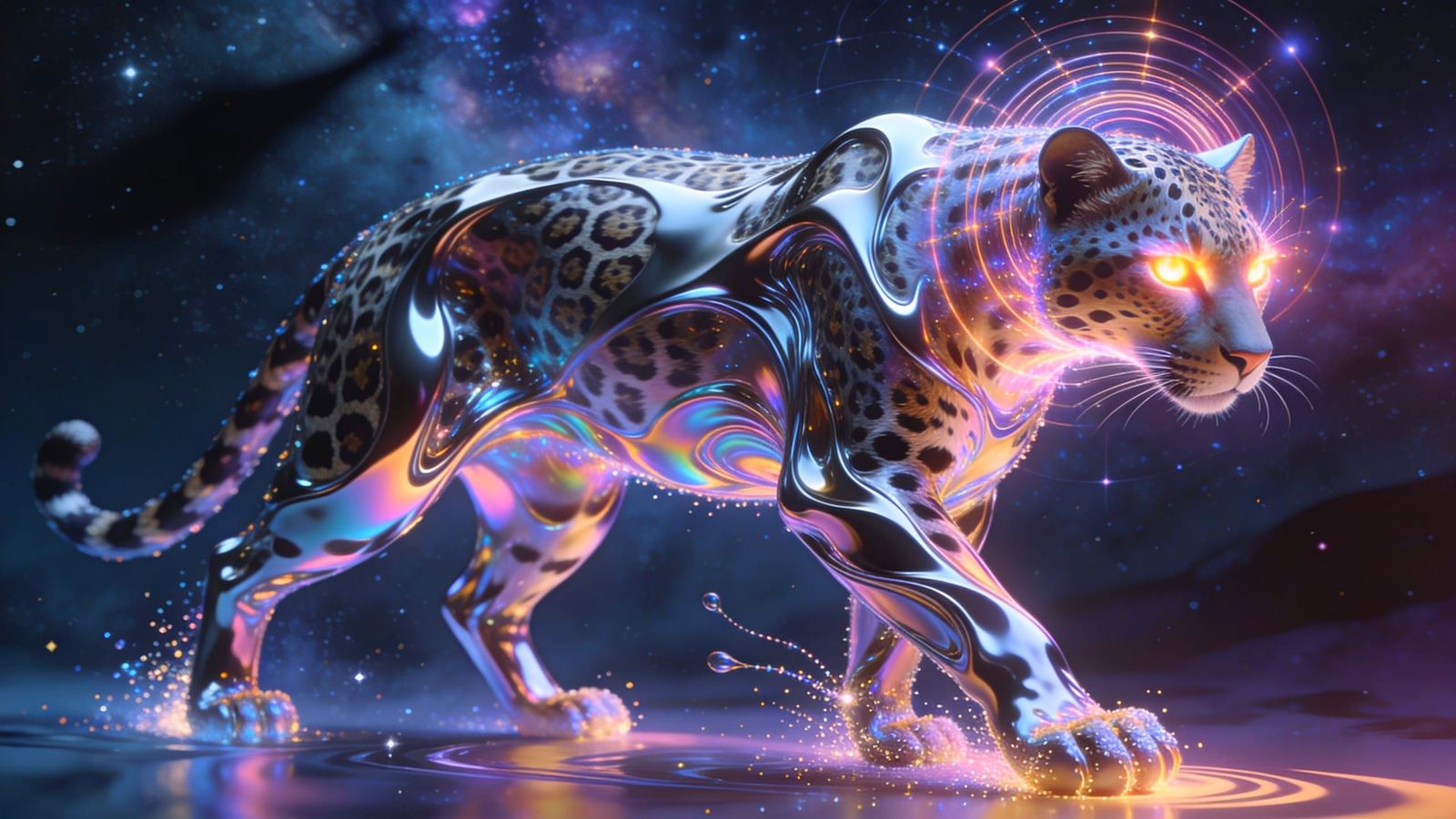 Surreal Ferrofluid Cosmic Jaguar