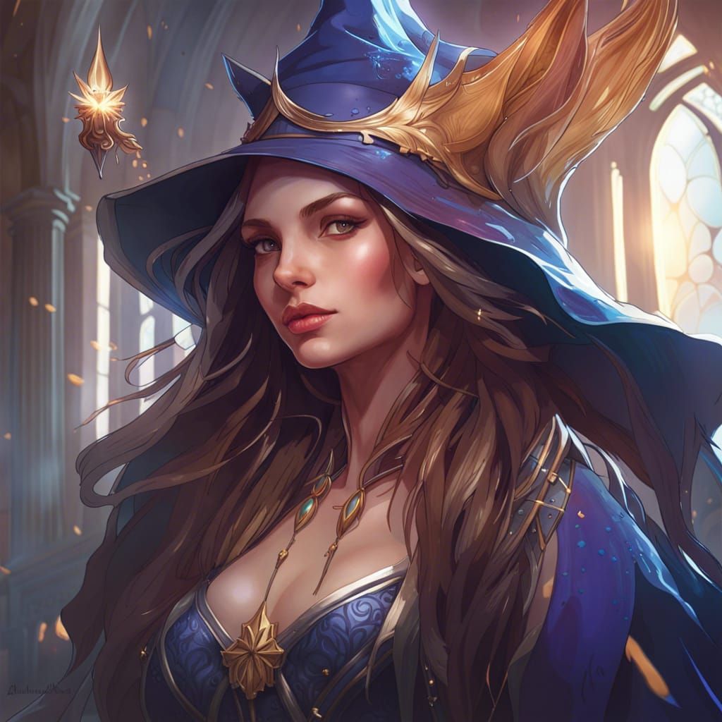 Royal Wizard Witch Fairy Portrait in Detailed Art Style