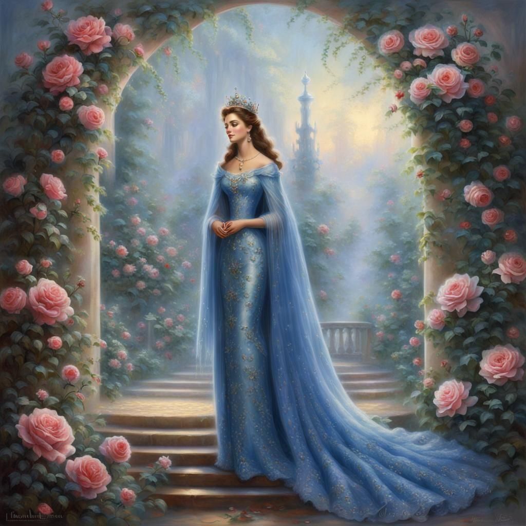 Ethereal Queen of Roses in Fantasy Style