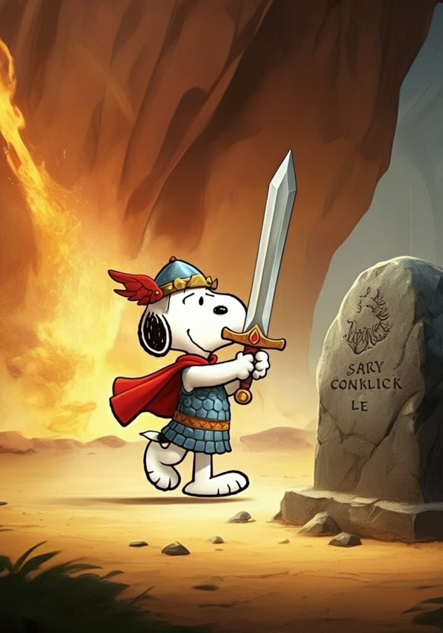 Snoopy as King ArthuR