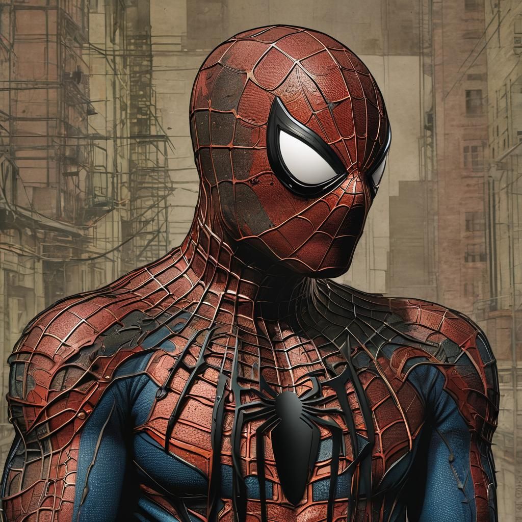 Biopunk Spiderman Portrait with Vivid Colors