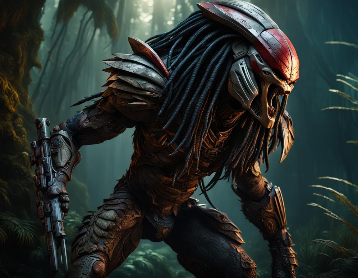 Detailed Predator Matte Painting in Deep Color