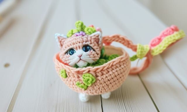 Anime Crochet Kittens in Japanese Wonderland