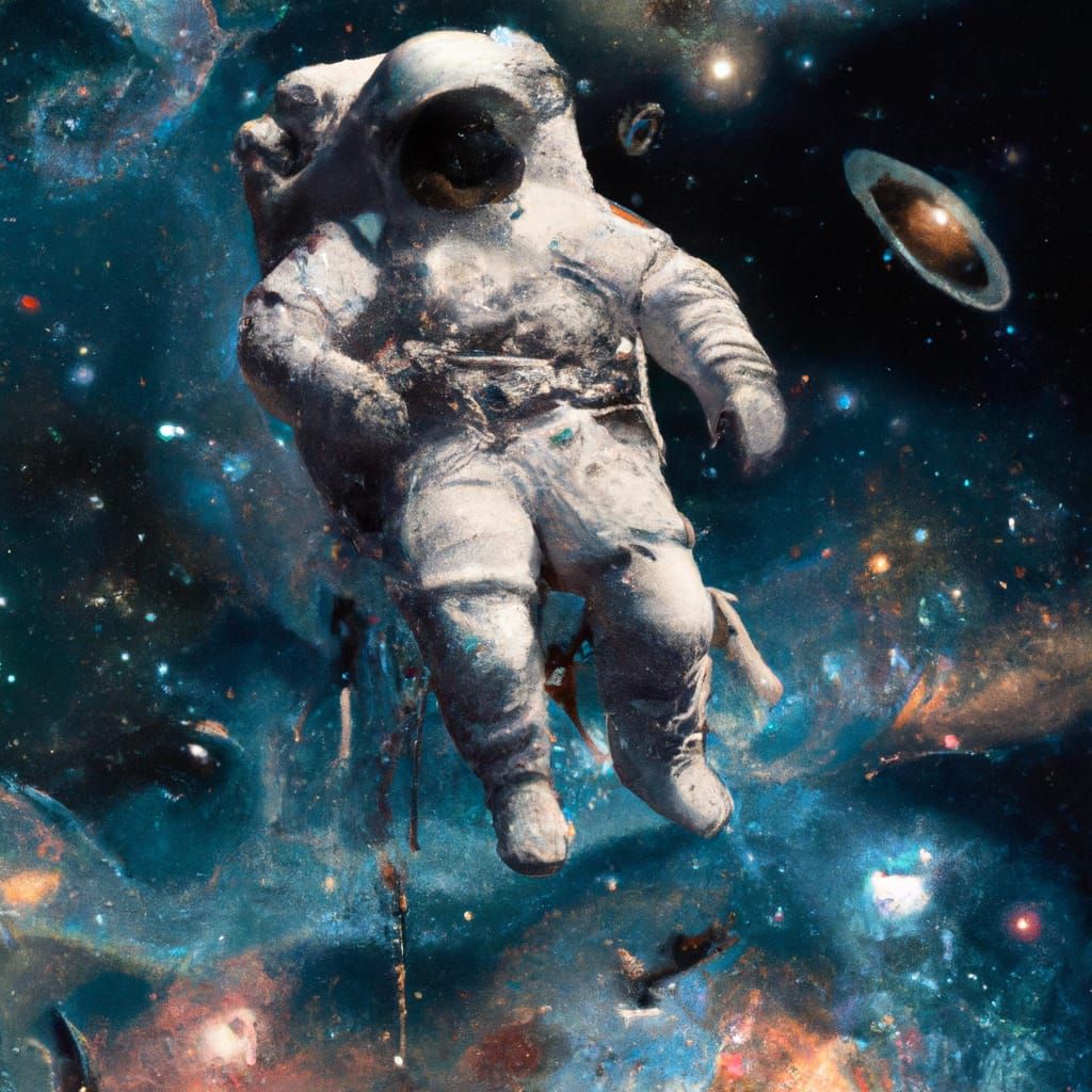 Astronaut in Space: Digital Art Inspired by Ghibli