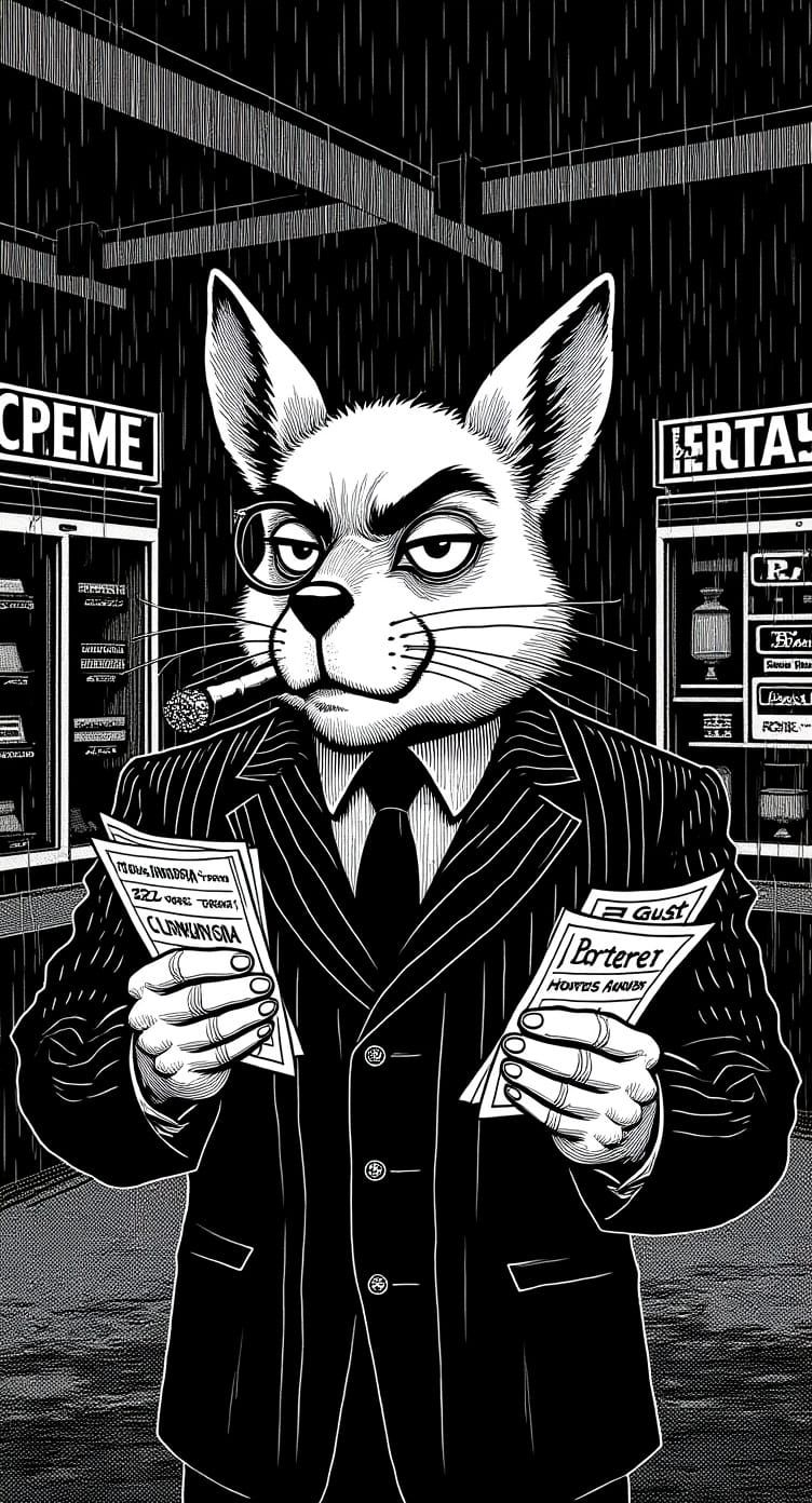 Gangster Mouse Bookie in Noir Cyberpunk Style