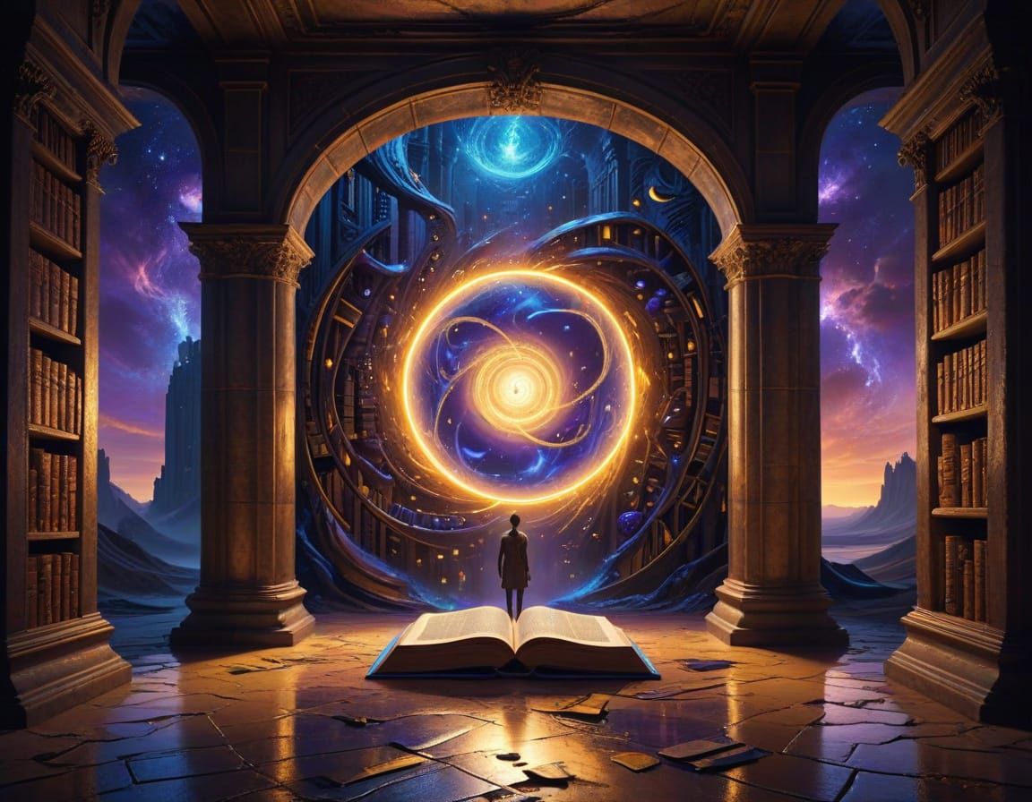 Mysterious Portal Unveiled in Forgotten Library Masterpiece