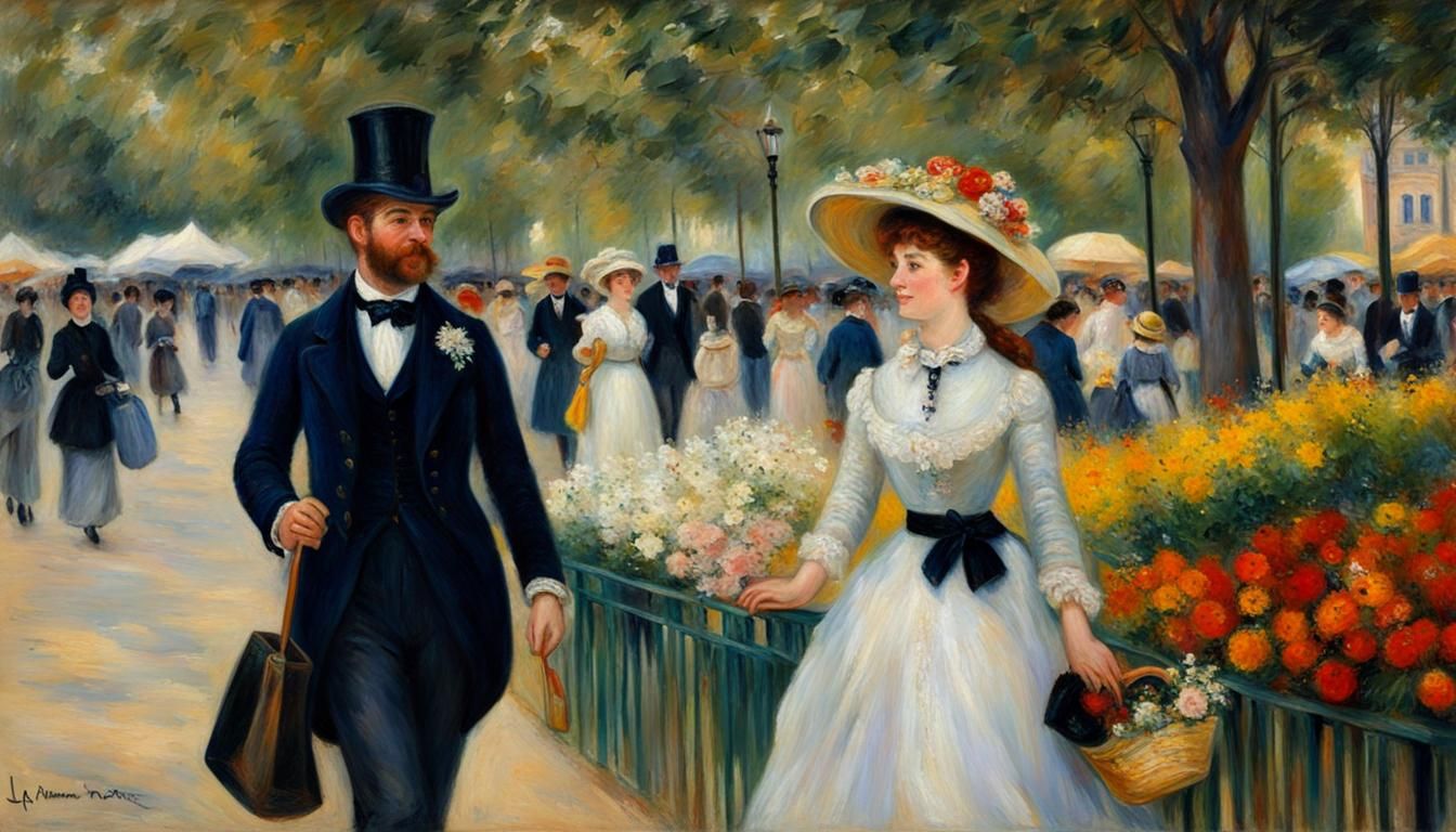 Impressionistic Stroll: Oil Painting by James Gurney