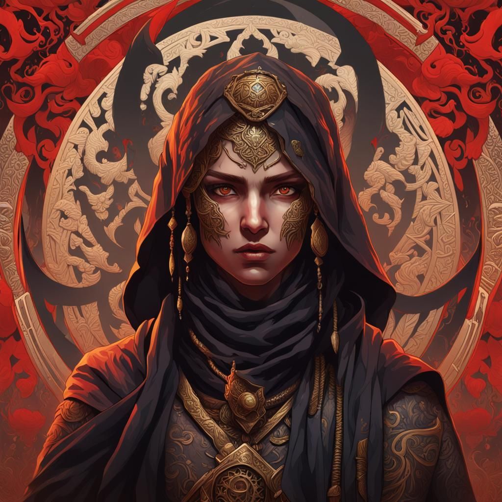 Hyperrealistic Female Warriors in War, Detailed Portrait