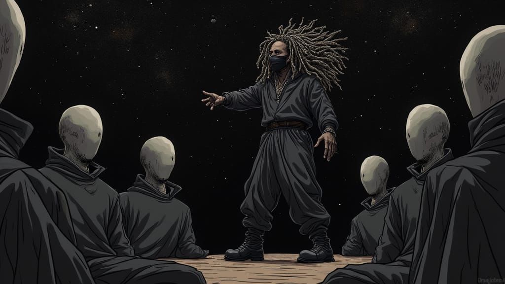 Gritty Cartoon Concert Poster in Salvador Dali Style