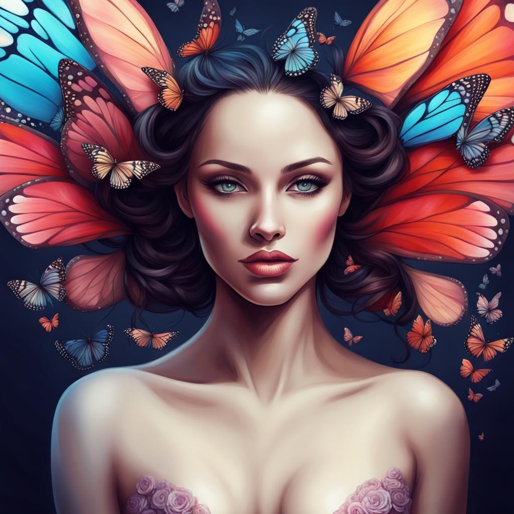Butterfly Woman: A Surreal Fusion of Human and Insect