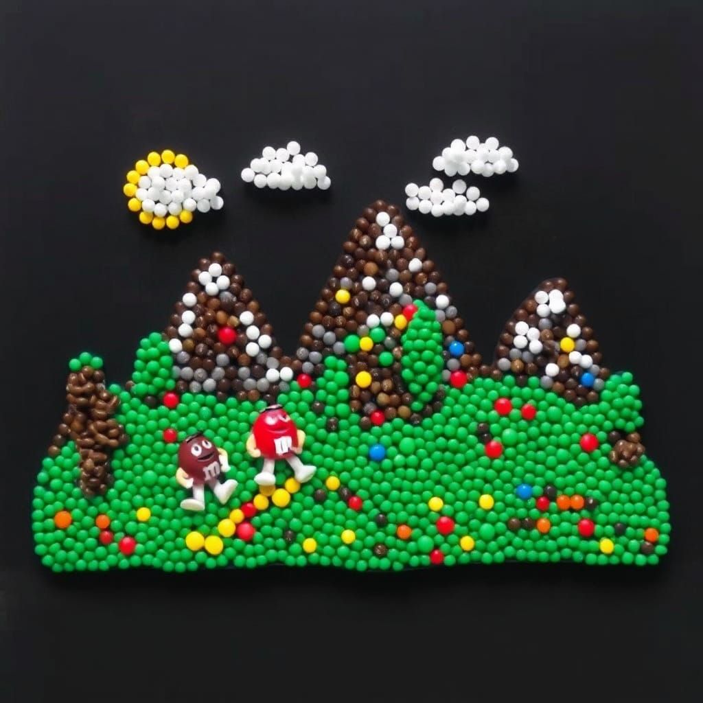 M&M Candy Landscape: A Sweet Creation