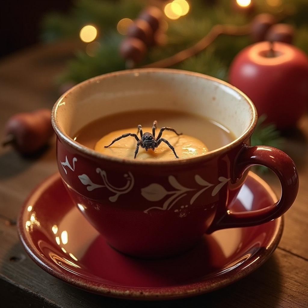 Cozy Apple Spider Mug for Autumn