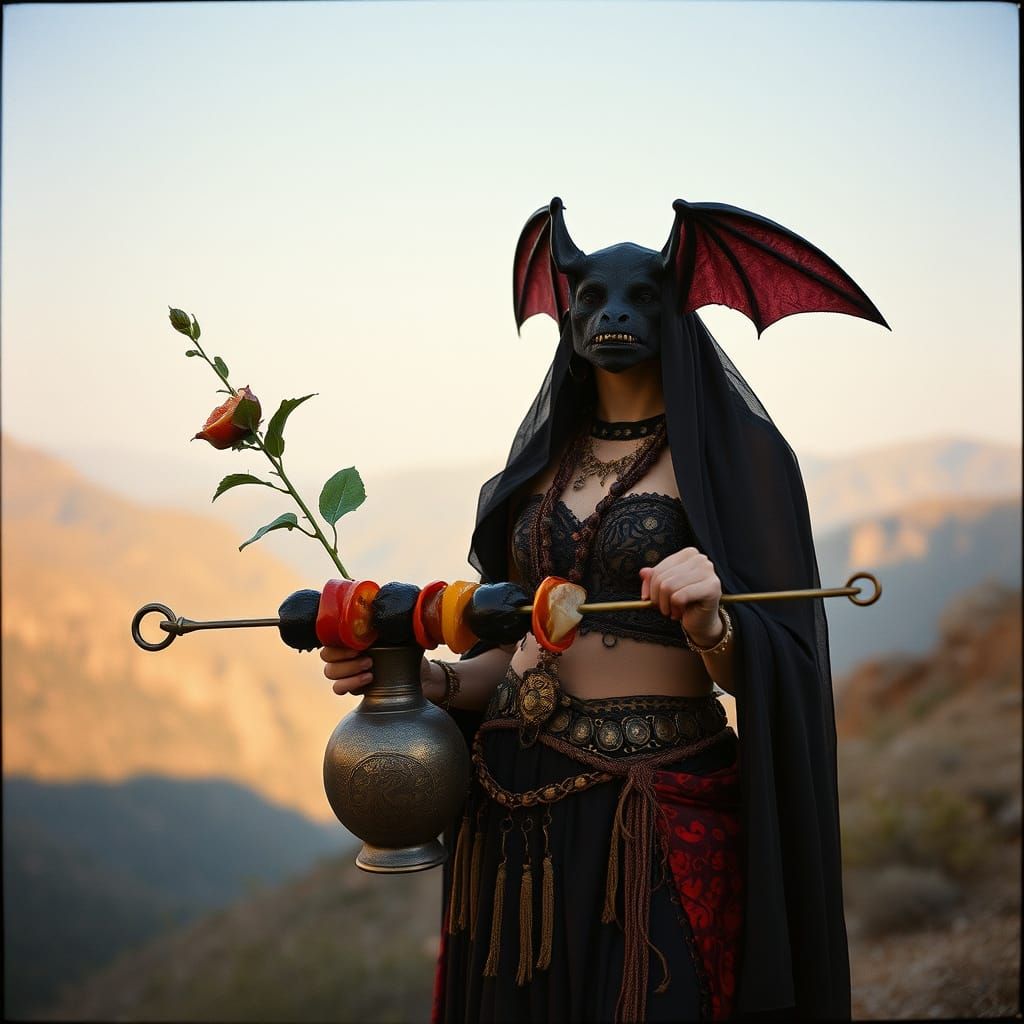 Vampire Bat Woman in Baghdad, Lomography Photograph