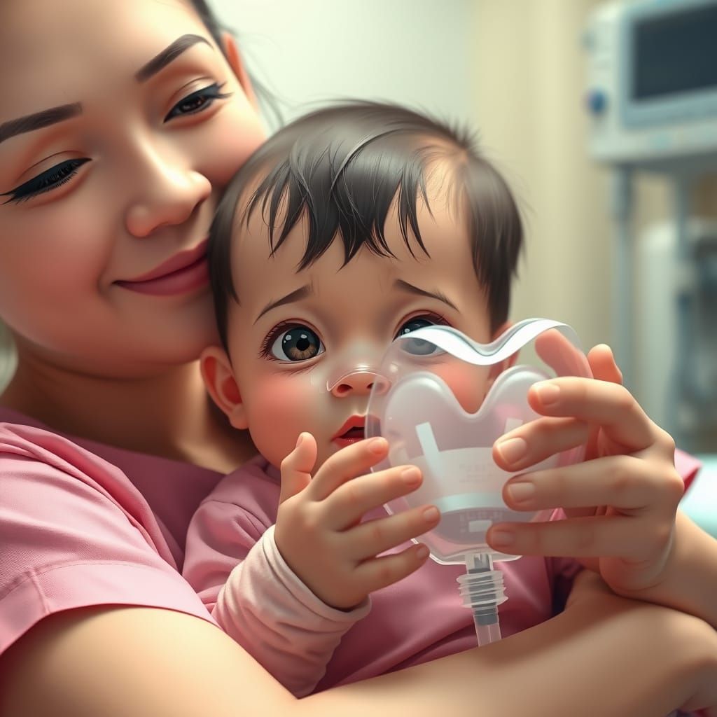 Anime Toddler's Fearful Moment with Nurse