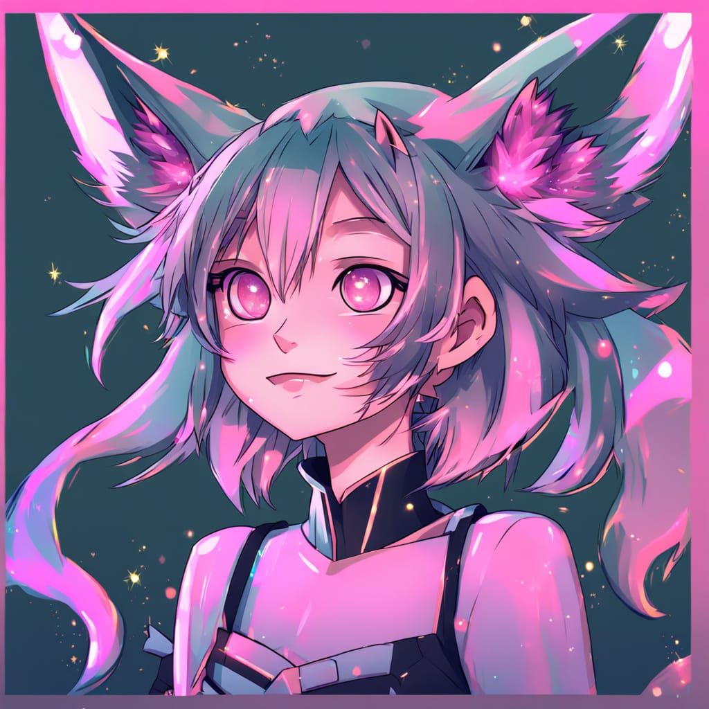 Kawaii Neko Girl in Anime Style