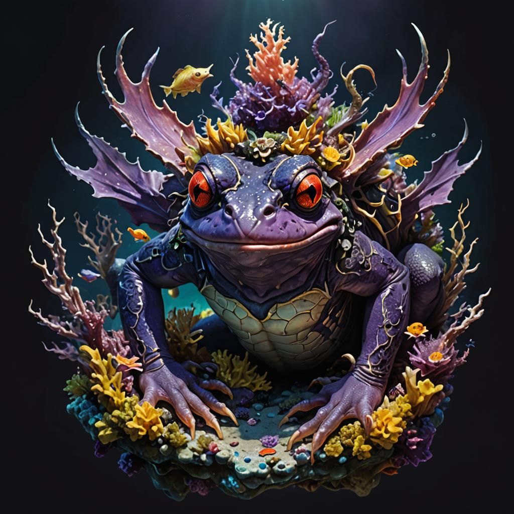 Epic Battle of Mythical Beasts on a Coral Reef