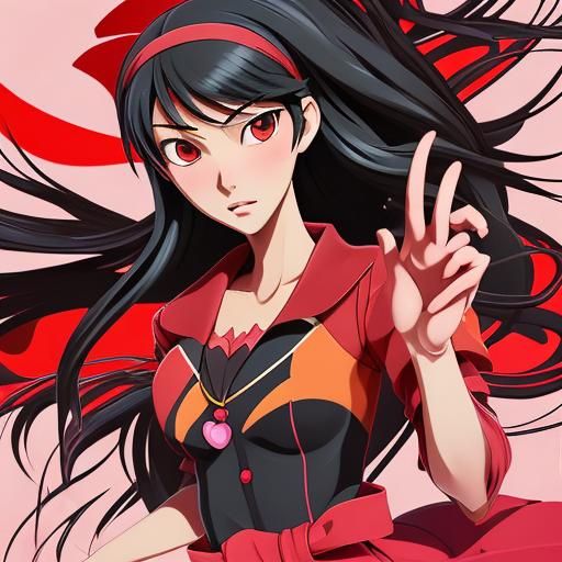 Yukiko Amagi with Persona in Anime Style