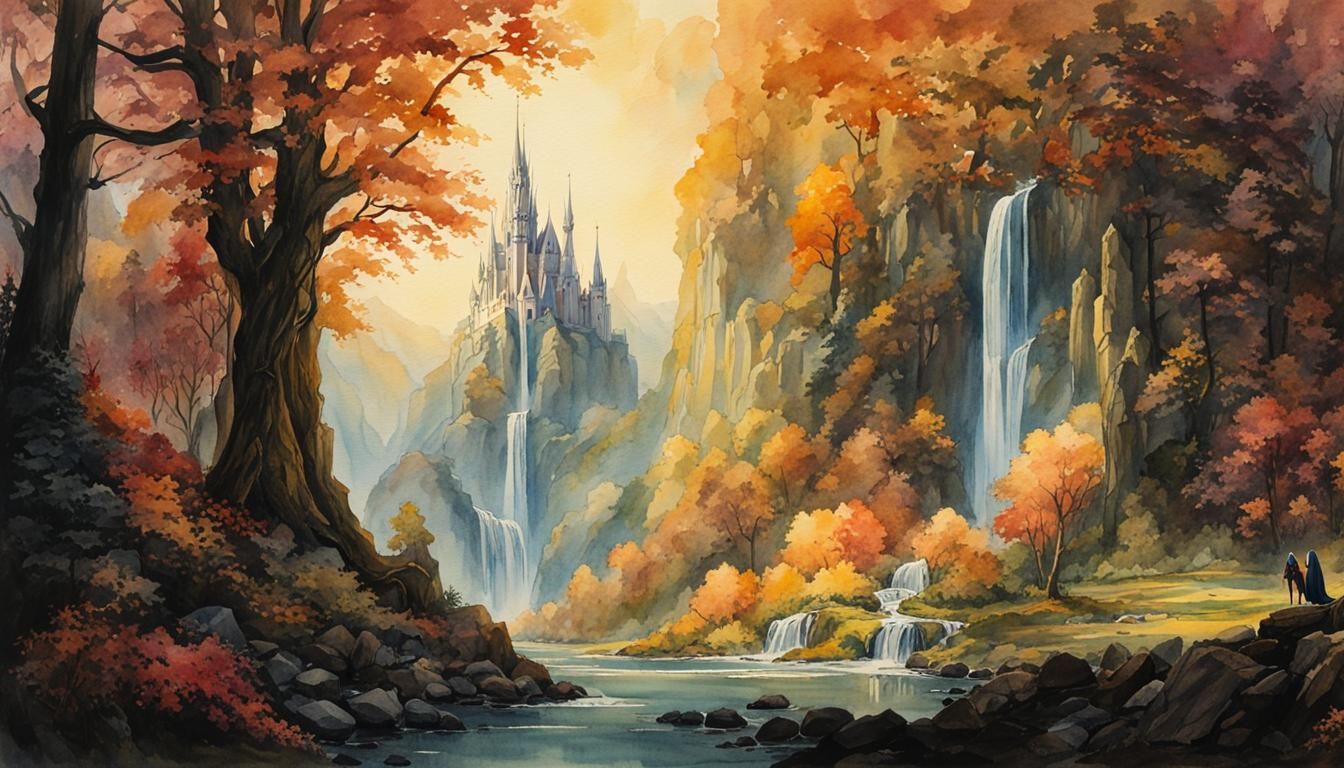 Eowyn in Rivendell Watercolor Painting