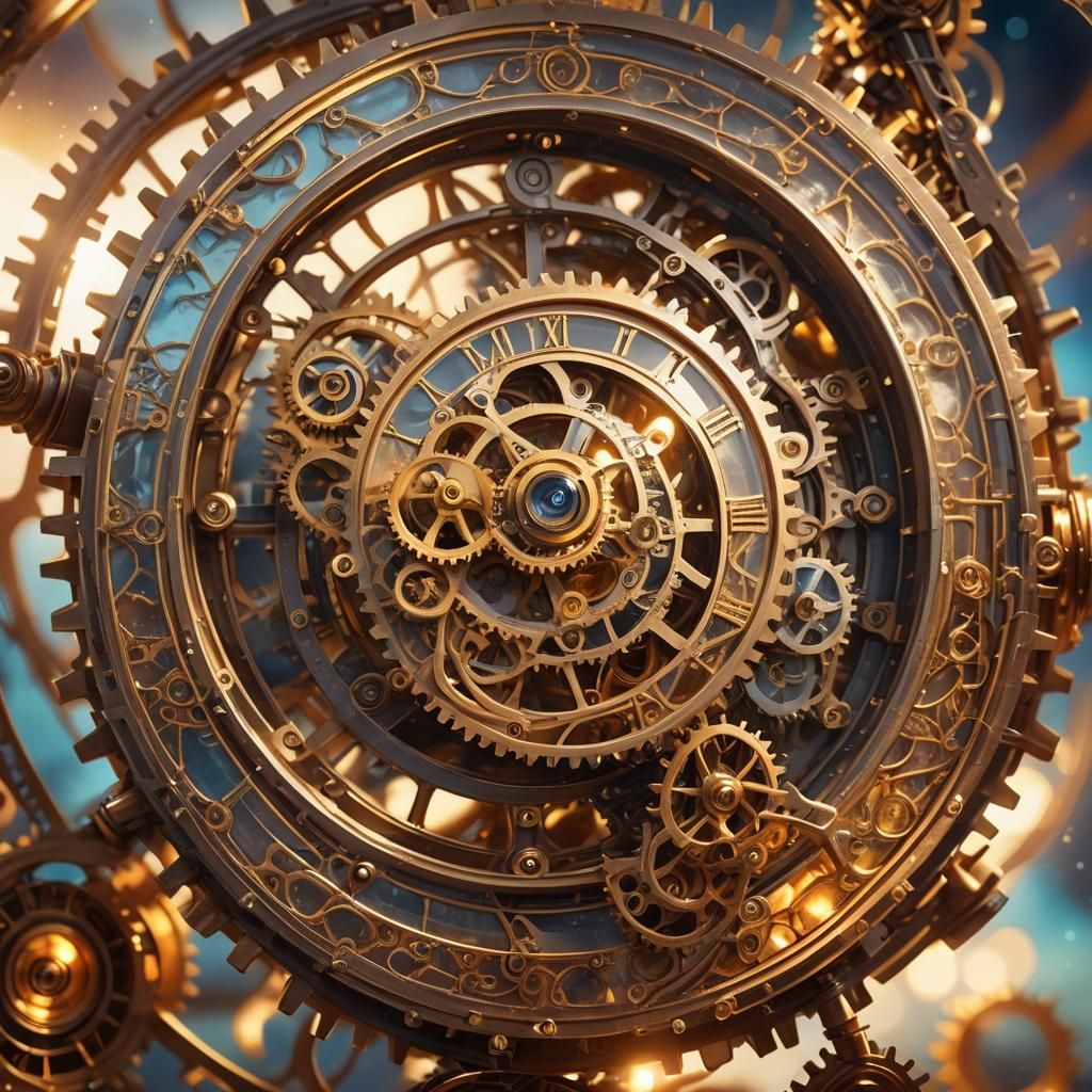 Glowing Time-Wasting Contraption in Dreamlike Setting