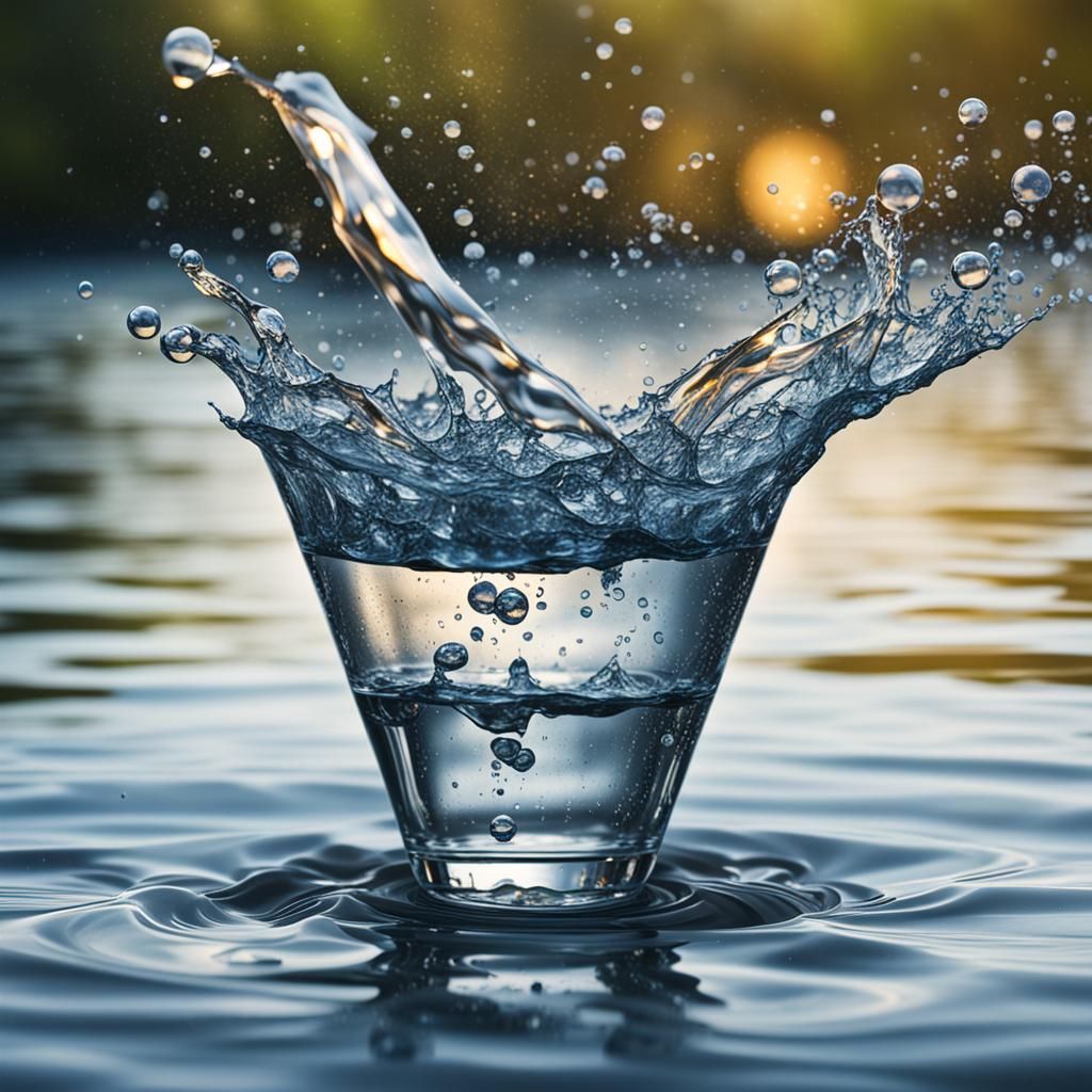 Gravity-Defying Water with Bokeh and Natural Lighting