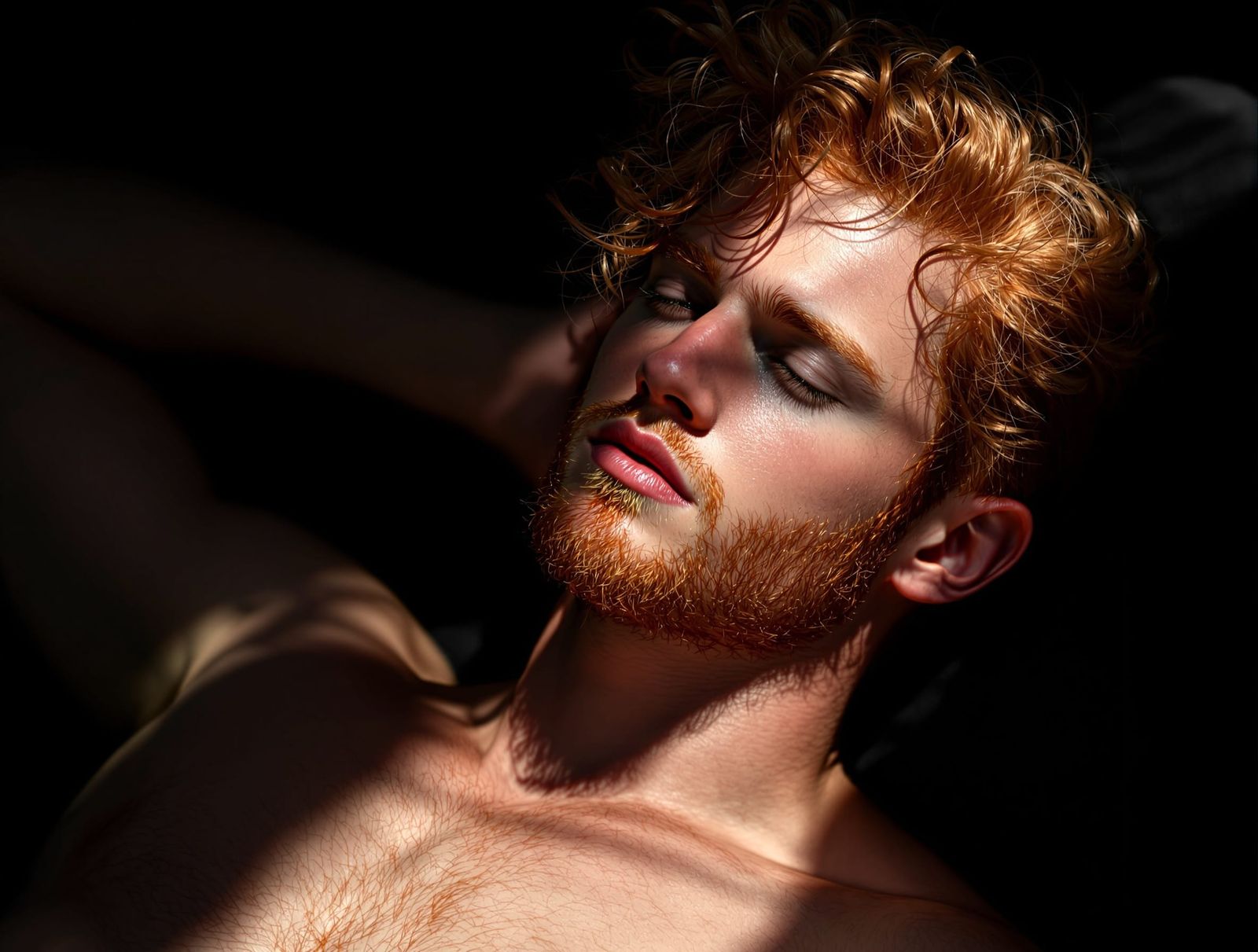Redhead Man Portrait in Chiaroscuro Style