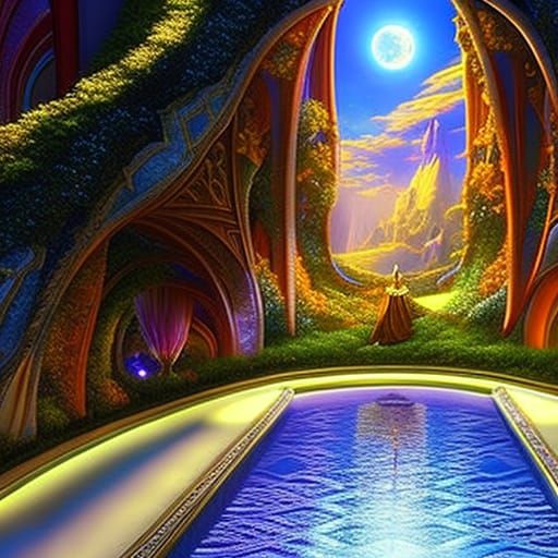 Crystal Terrarium Palace in Detailed Sci-Fi Style