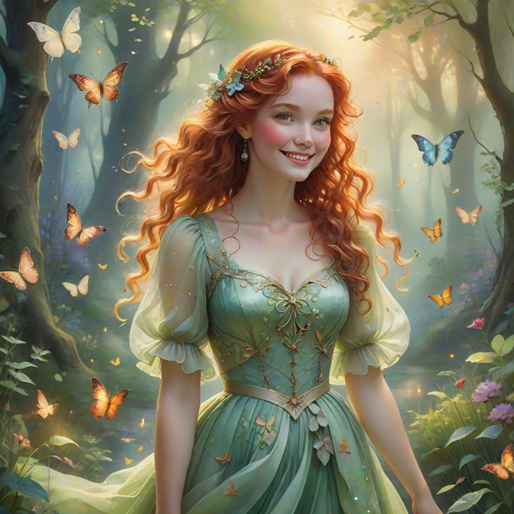 Ethereal Fantasy Portrait in Whimsical Watercolor