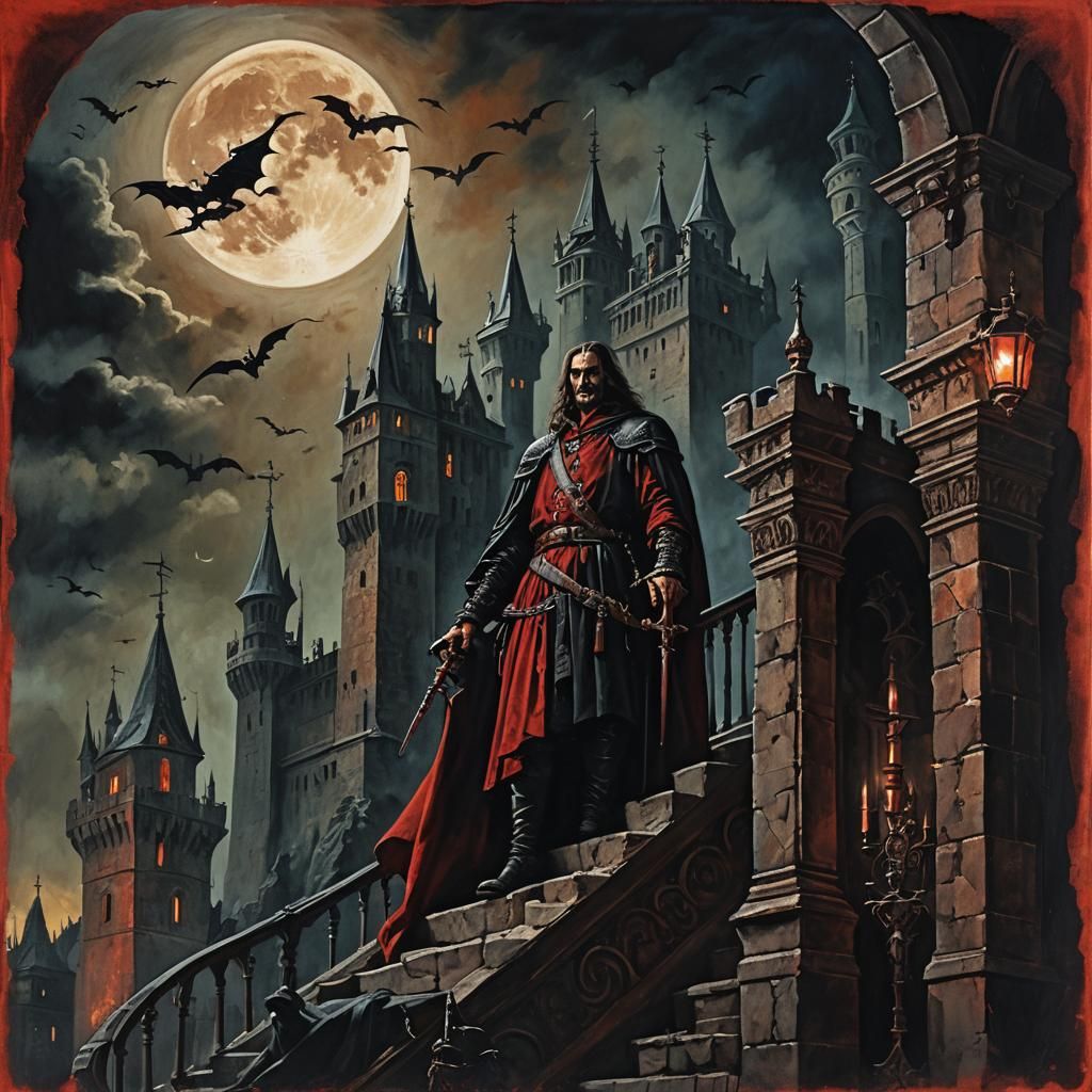 Vlad the Impaler: A Gothic Horror Fantasy Painting