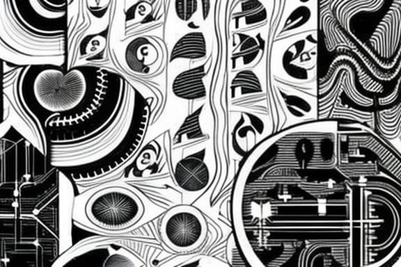 Chaotic 3D Music Graphic Score in Black and White
